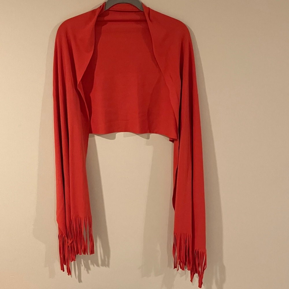 Weekenders Coral Fringe Wrap Scarf